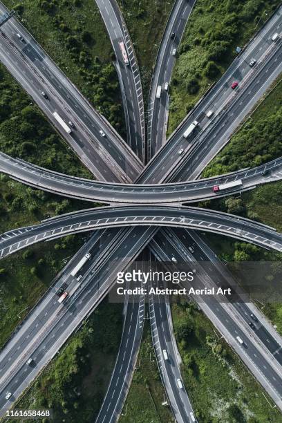 motorway intersection, bristol, united kingdom - autostrada foto e immagini stock