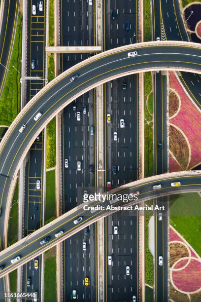 Aerial perspective of Sheikh Zayed road, United Arab Emirates