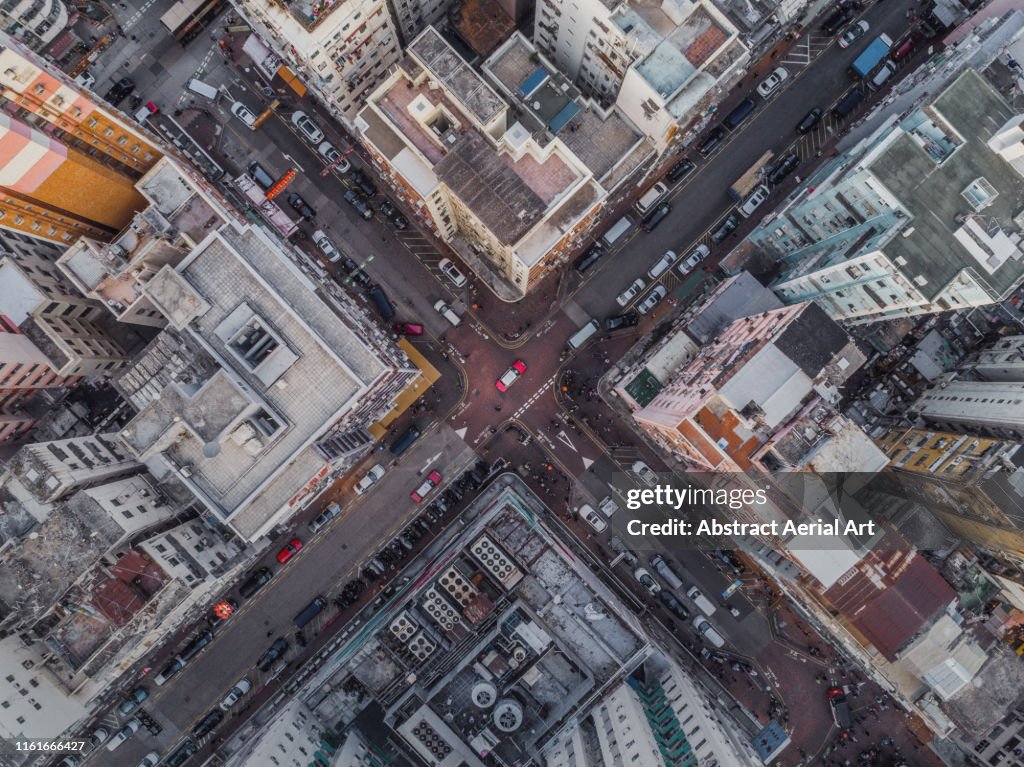 Aerial shot in Kowloon, Hong Kong