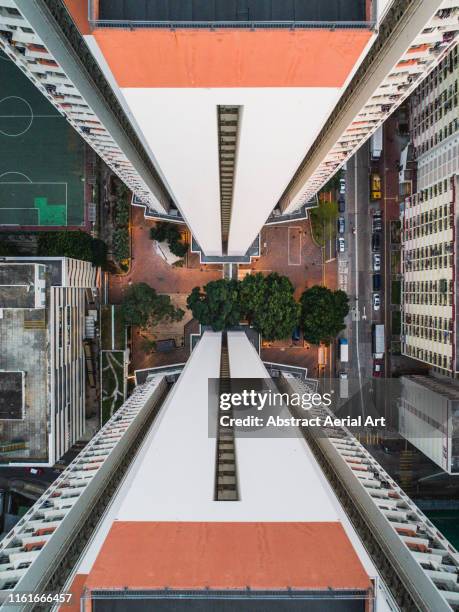 sham shui po, kowloon, abstract top downs, hong kong - urban sprawl 個照片及圖片檔