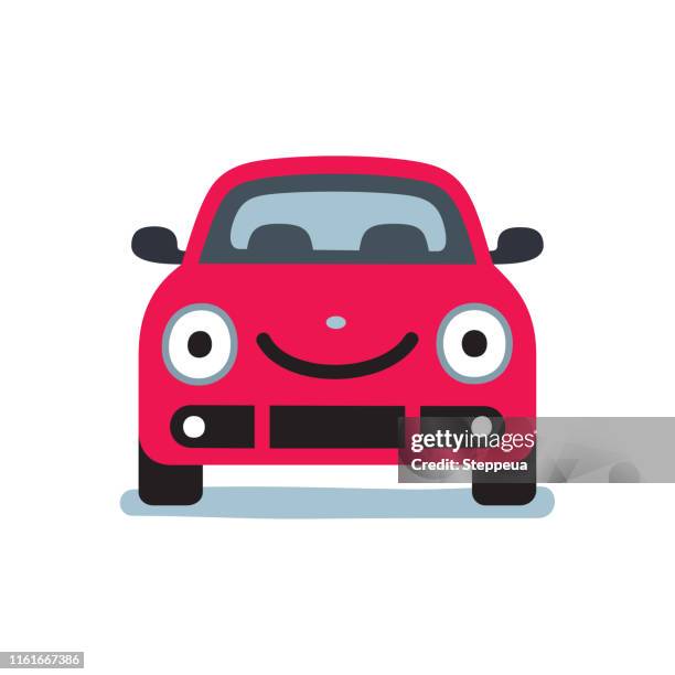 笑顔の車 - 正面から見た図点のイラスト素材／クリップアート素材／マンガ素材／アイコン素材