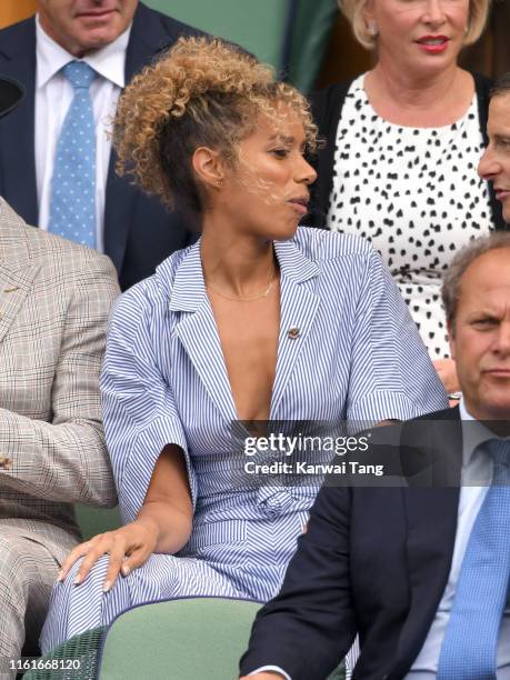 Leona Lewis attends day eleven of the Wimbledon Tennis Championships at All England Lawn Tennis and Croquet Club on July 12, 2019 in London, England.