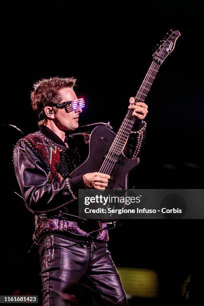 Matthew Bellamy of Muse performs at the San Siro Stadium on July 12, 2019 in Milan, Italy.