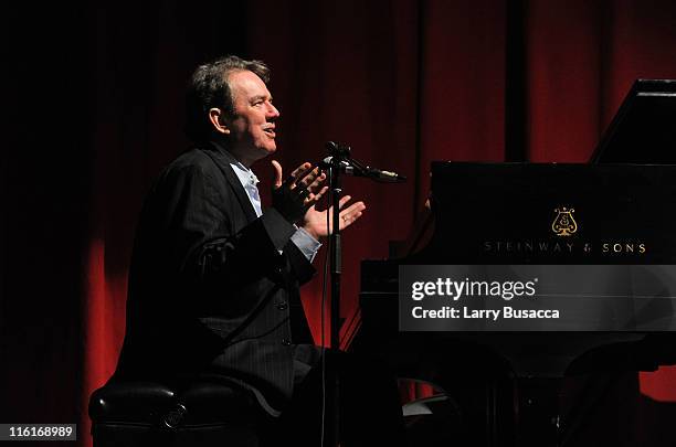 Songwriter Jimmy Webb performs onstage at the Songwriters Hall of Fame/NYU Master Session + Scholarship Awards & Showcase at Frederick Loewe Theatre...