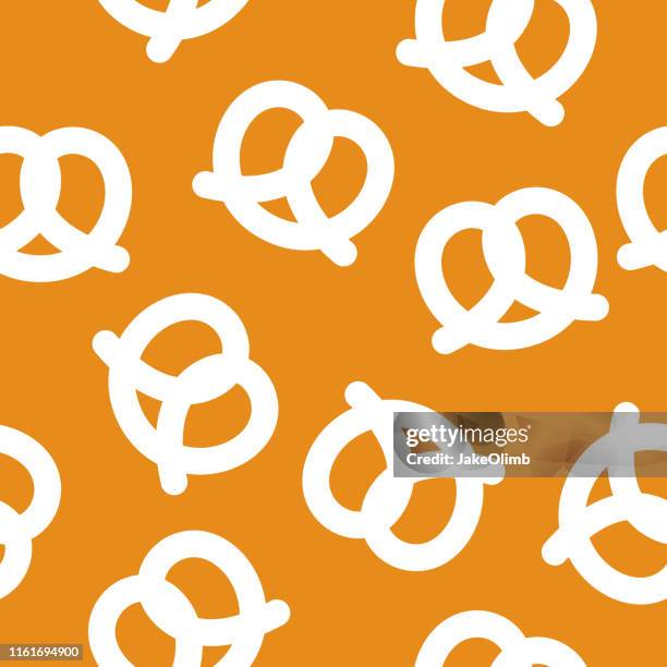 bildbanksillustrationer, clip art samt tecknat material och ikoner med pretzel mönster silhuett - pretzel