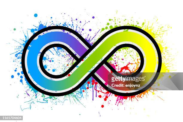 rainbow infinity icon - 8 muses stock illustrations