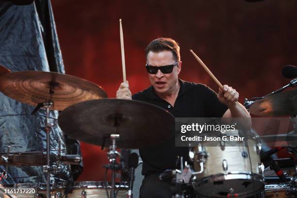 Drummer Stanton Moore of Galactic performs at Red Rocks Amphitheatre on July 12, 2019 in Morrison, Colorado.