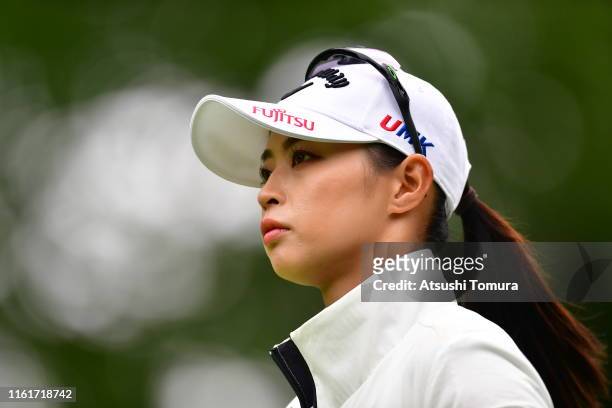 Asuka Kashiwabara of Japan walks on the second hole during the second round of the Nippon Ham Ladies Classic at Katsura Golf Club on July 12, 2019 in...