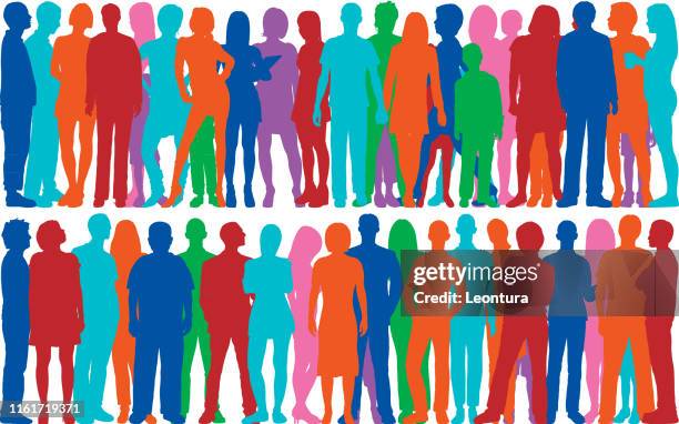crowd (all people are complete and moveable) - conservative stock illustrations