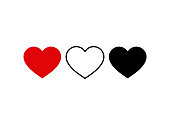 Set of heart icon. Live stream video, chat, likes. Social media icon heart shape.Thumbs up for social media.vector eps10