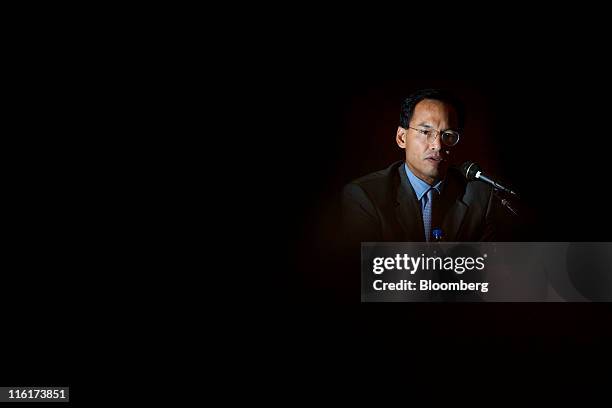 Korn Chatikavanij, Thailand's finance minister, speaks during a panel discussion in Bangkok, Thailand, on Wednesday, June 15, 2011. Thailand's...