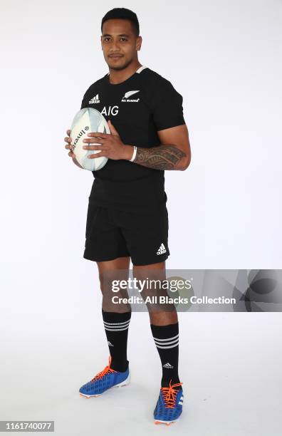 Shannon Frizell poses during a New Zealand All Blacks headshots session on July 12, 2019 in Auckland, New Zealand.