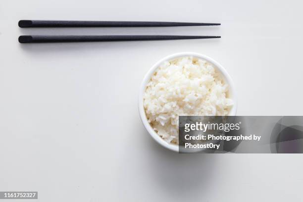 chinese culture - white rice & chopsticks - 稲 ストックフォトと画像
