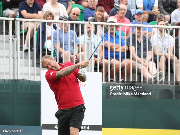 Scott Quinnell during The Celebrity Cup 2019 at Celtic Manor Resort on July 13, 2019 in Newport, Wales.