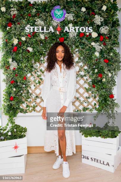 Stella Artois, the Official Beer of The Championships, Wimbledon hosts Jourdan Dunn on the Ladies' Singles Final day July 13, 2019 in Wimbledon,...