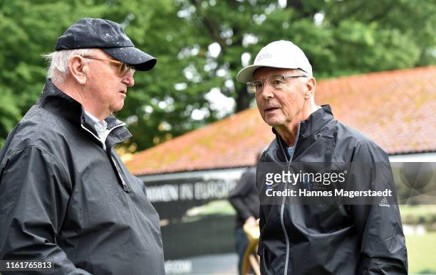 Alois Hartl and Franz Beckenbauer during the Kaiser Cup 2019 on July 13, 2019 in Bad Griesbach near Passau, Germany.