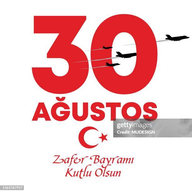 30 agustos zafer bayrami vektor-illustration. (30. august, tag des sieges türkei feierkarte.) - august stock-grafiken, -clipart, -cartoons und -symbole