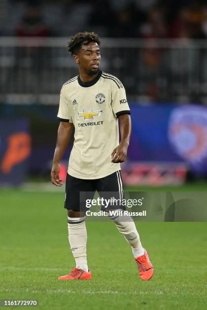 Angel Gomes of Manchester United during the match between the Perth Glory and Manchester United at Optus Stadium on July 13, 2019 in Perth, Australia.