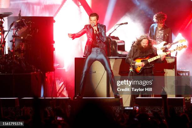 Brandon Flowers of The Killers performs during the 2019 Forecastle Festival at Louisville Waterfront Park on July 12, 2019 in Louisville, Kentucky.