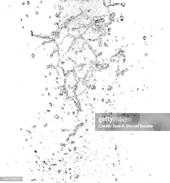 figures and abstract forms of water on a white background. - color explosion water stock pictures, royalty-free photos & images