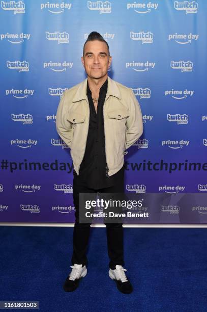 Robbie Williams at the Twitch Prime Crown Cup at the Gfinity Esports Arena July 13, 2019 in London, England. The event was streamed live at...