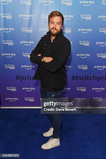 Iain Stirling at the Twitch Prime Crown Cup at the Gfinity Esports Arena July 13, 2019 in London, England. The event was streamed live at...