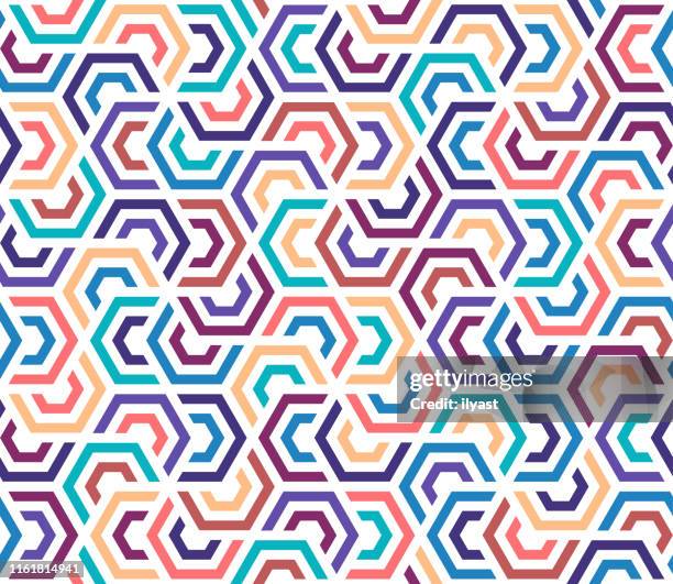 colorful & modern geometric vector pattern design - geometric seamless pattern stock illustrations