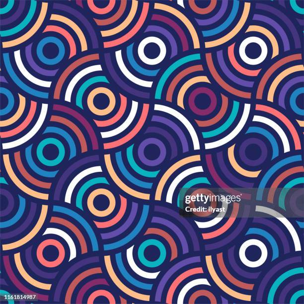 colorful & modern geometric vector pattern design - weird combination stock illustrations