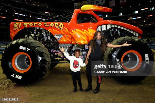 Future Zahir Wilburn and Ciara attend the Monster Jam Celebrity Event at Staples Center on July 13, 2019 in Los Angeles, California.