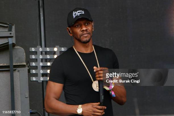 Giggs performs on stage during day 2 of Lovebox 2019 at Gunnersbury Park on July 13, 2019 in London, England.