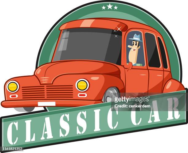 classic car - old car logo stock illustrations