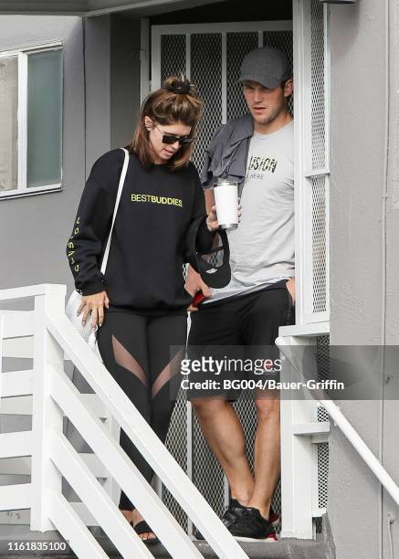 Chris Pratt and his wife, Katherine Schwarzenegger are seen on August 15, 2019 in Los Angeles, California.