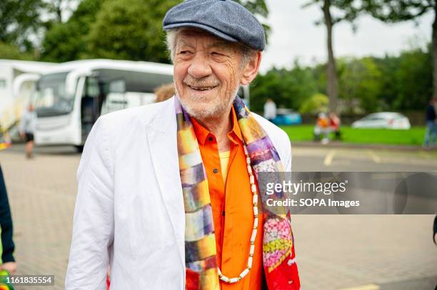 English actor Ian McKellen is seen arriving at the Perthshire Pride. Perth plays host to the event Perthshire Pride, an annual event for the LGBT+...