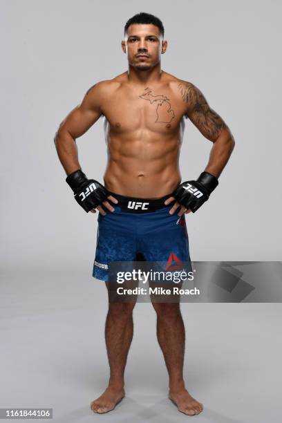 Drakkar Klose poses for a portrait during a UFC photo session on August 14, 2019 in Anaheim, California.