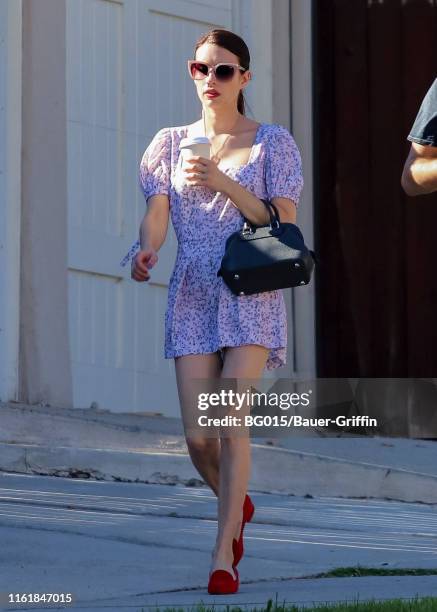 Emma Roberts and Garrett Hedlund are seen on August 15, 2019 in Los Angeles, California.