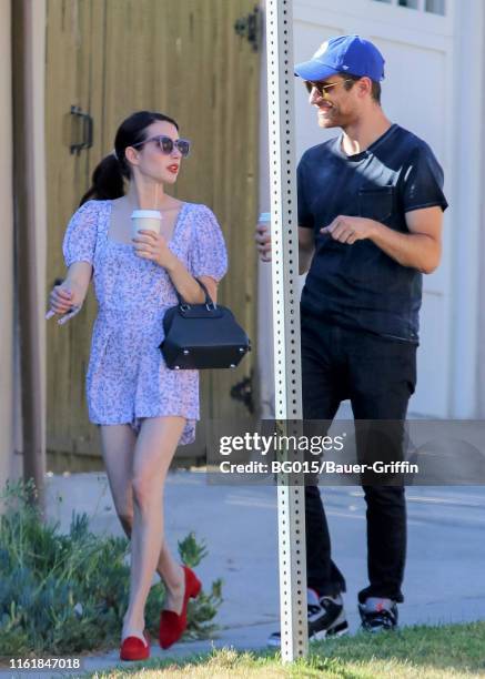 Emma Roberts and Garrett Hedlund are seen on August 15, 2019 in Los Angeles, California.