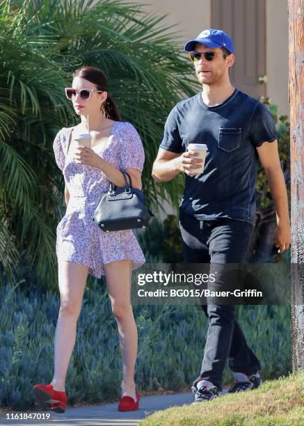 Emma Roberts and Garrett Hedlund are seen on August 15, 2019 in Los Angeles, California.