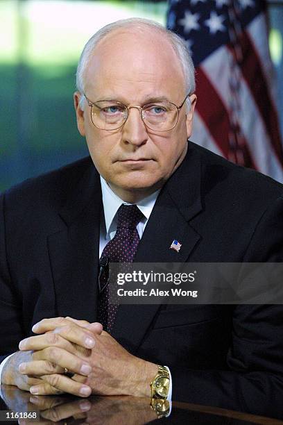 Vice President Dick Cheney waits to appear September 16, 2001 on NBC's "Meet the Press" before a taping at Camp David in Maryland. Cheney said he had...