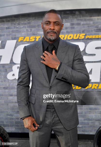 Idris Elba arrives at the premiere of Universal Pictures' "Fast & Furious Presents: Hobbs & Shaw" at Dolby Theatre on July 13, 2019 in Hollywood,...