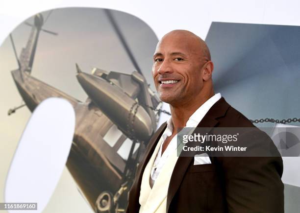 Dwayne Johnson arrives at the premiere of Universal Pictures' "Fast & Furious Presents: Hobbs & Shaw" at Dolby Theatre on July 13, 2019 in Hollywood,...