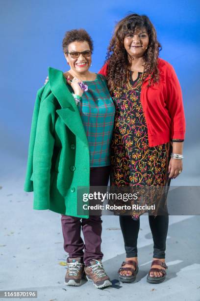 Jackie Kay and Tanika Gupta attend a photocall during the Edinburgh International Book Festival 2019 on August 16, 2019 in Edinburgh, Scotland.