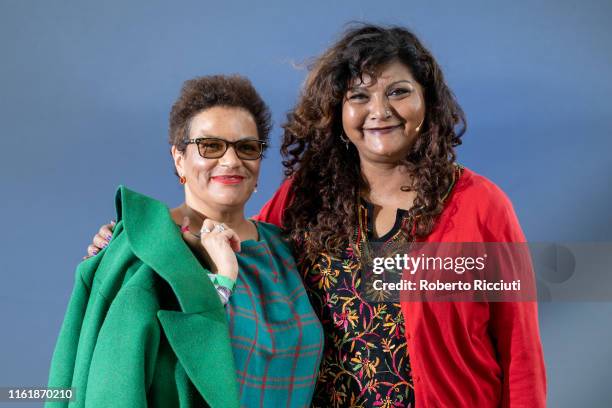 Jackie Kay and Tanika Gupta attend a photocall during the Edinburgh International Book Festival 2019 on August 16, 2019 in Edinburgh, Scotland.