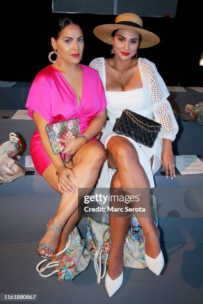 Guests attend the Luli Fama Fashion Show - Luli's Electric Jungle - Front Row/Backstage at The Paraiso Tent on July 13, 2019 in Miami Beach, Florida.