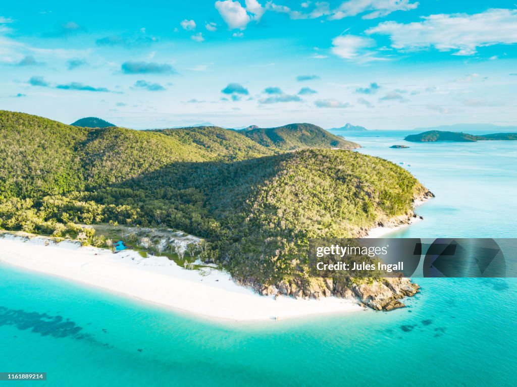 Aerial View of a tropical beach headland