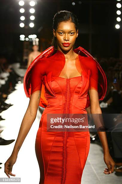 Model Jessica White walks the runway during the 2nd Annual amfAR Inspiration Gala at The Museum of Modern Art on June 14, 2011 in New York City.