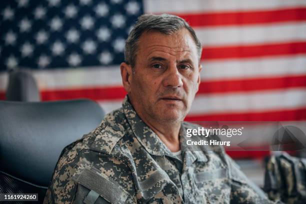 us senior soldier portrait - army soldier male stock pictures, royalty-free photos & images