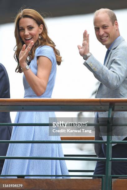 Catherine, Duchess of Cambridge and Prince William, Duke of Cambridge attend Men's Finals Day of the Wimbledon Tennis Championships at All England...