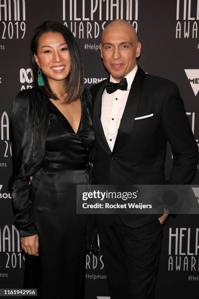 Jane Cho and Michael Falzon attends the 19th Annual Helpmann Awards Act I at Arts Centre Melbourne on July 14, 2019 in Melbourne, Australia.