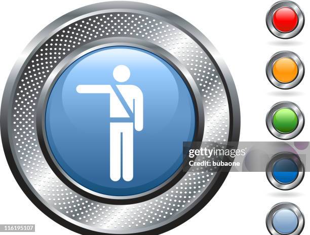 traffic police royalty free vector art on metallic button - traffic controller stock illustrations