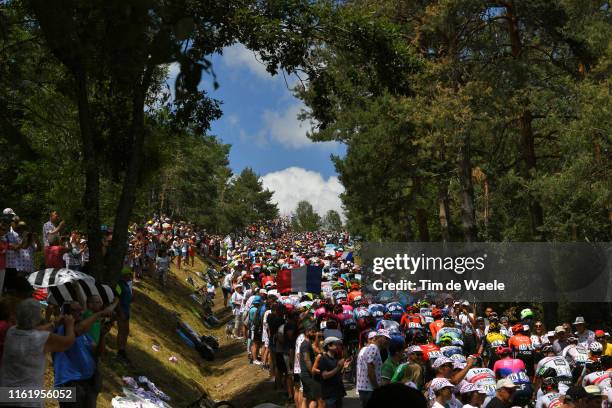 Mur D'aurec-Sur-Loire / Peloton / Landscape / Fans / Public / during the 106th Tour de France 2019, Stage 9 a 170,5km stage from Saint-Étienne to...